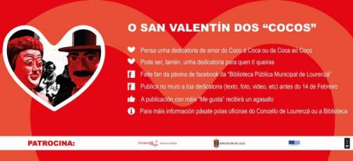 O CONCELLO ORGANIZA UN CONCURSO DE DEDICATORIAS DE AMOR PARA CELEBRAR SAN VALENTÍN A TRAVÉS DA PÁXINA DE FACEBOOK DA BIBLIOTECA MUNICIPAL