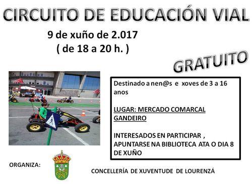 O MERCADO COMARCAL GANDEIRO ACOLLERÁ UN CIRCUÍTO DE EDUCACIÓN VIARIA ESTE VENRES, DÍA 9. ESTÁ ACTIVIDADE GRATUÍTA ORGANIZADA POLO CONCELLO ESTÁ DIRIXIDA A NEN@S E RAPACES DE 3 A 16 ANOS