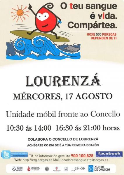 EL AYUNTAMIENTO COLABORA EN LA CAMPAÑA PARA PROMOVER LAS DONACIONES DE SANGRE DEL CENTRO DE TRANSFUSIÓN DE GALICIA. UNA UNIDAD MÓVIL ESTARÁ FRENTE A EL AYUNTAMIENTO EL PRÓXIMO MIÉRCOLES, DÍA 17