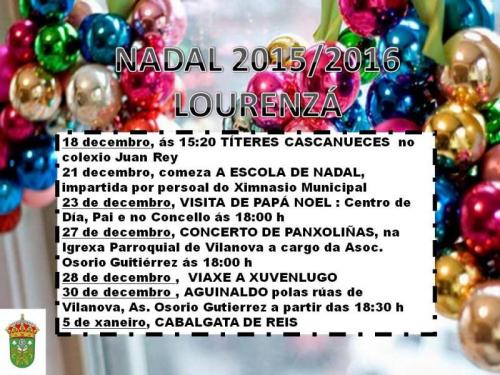AS ACTIVIDADES DE NADAL INCLÚEN UN ESPECTÁCULO DE MONICREQUES, A VISITA DE PAPÁ NOEL, UNHA VIAXE A XUVENLUGO E A CABALGATA DE REIS, ENTRE OUTRAS PROPOSTAS