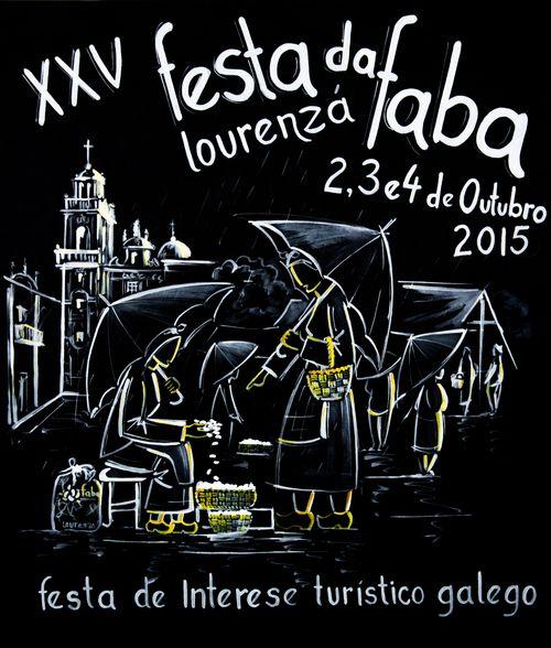 PRESENTOUSE HOXE O CARTEL DA XXV FESTA DA FABA, OBRA DO ARTISTA ALFOCENSE HIPÓLITO XEADA. O FESTEXO, QUE SE CELEBRARÁ DO 2 AO 4 DE OUTUBRO, SERÁ PREGOADO POLOS LAURENTINOS XOSÉ LÓPEZ GONZÁLEZ E JOSE MARÍA GARCÍA FERNÁNDEZ