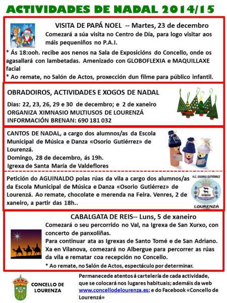 LA PROGRAMACIÓN DE NAVIDAD DEL AYUNTAMIENTO EMPIEZA MAÑANA, MARTES, CON LA VISITA DE PAPÁ NOEL Y CONTINUARÁ HASTA EL 5 DE ENERO, CUANDO SE CELEBRARÁ LA CABALGATA DE LOS REYES MAGOS
