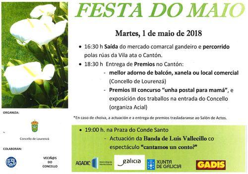 O CONCELLO ORGANIZA A FESTA DO MAIO O VINDEIRO MARTES CON PREMIOS PARA O MELLOR ADORNO DE BALCÓN, XANELA OU LOCAL COMERCIAL
