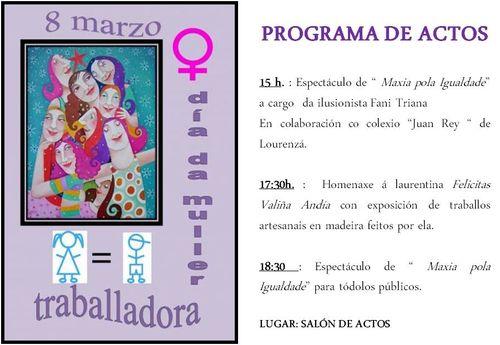 O CONCELLO PROGRAMA ACTOS PARA CONMEMORAR O DÍA DA MULLER O 8 DE MARZO. UN DELES É UNHA HOMENAXE Á VECIÑA DE SAN ADRIANO FELICITAS VALIÑA ANDÍA